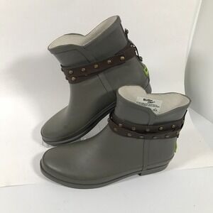 Western‎ Chief Lodge Grey Rubber Rain Boots Womens US 9 Ankle Waterproof Booties
